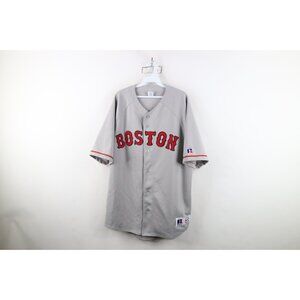Vtg 80s 90s Russell Athletic Mens 2XL Boston Red Sox Baseball Jersey Gray Stitch
